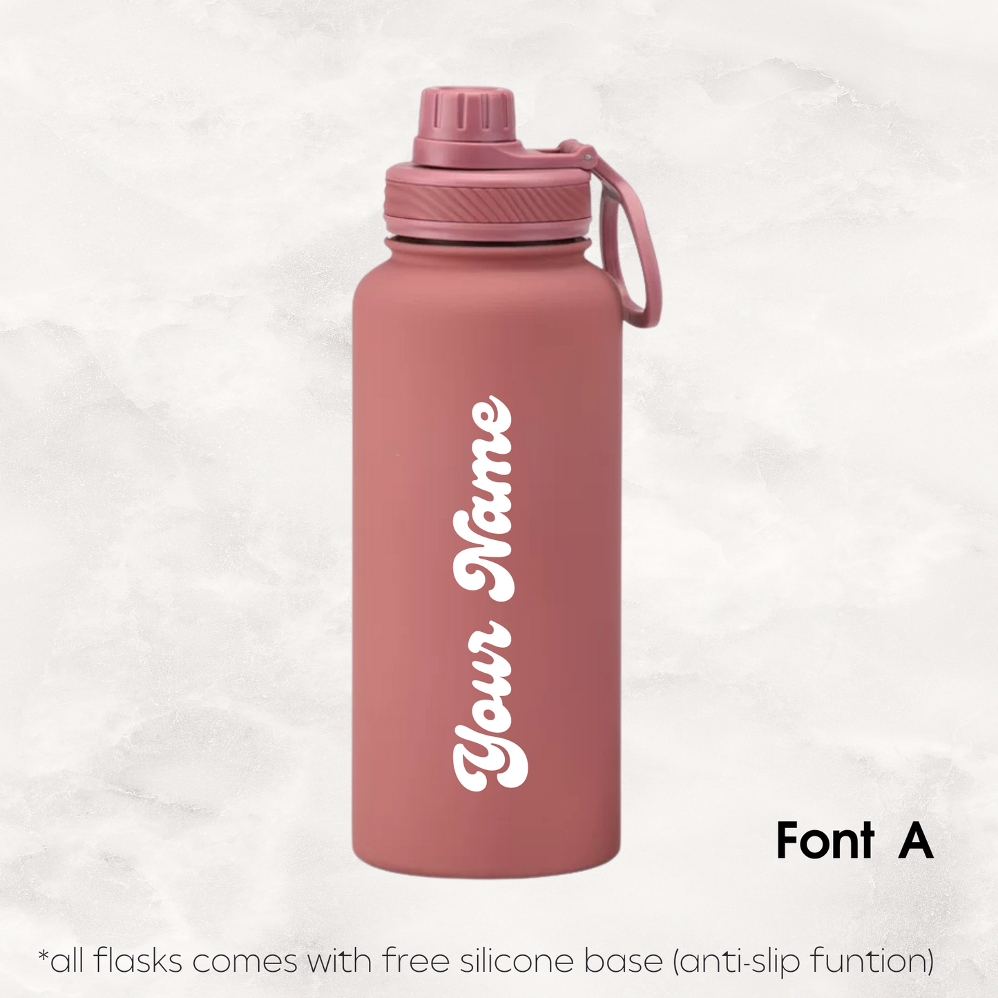 Screw Lid Thermos Flask 1000ml - Smoke Pink