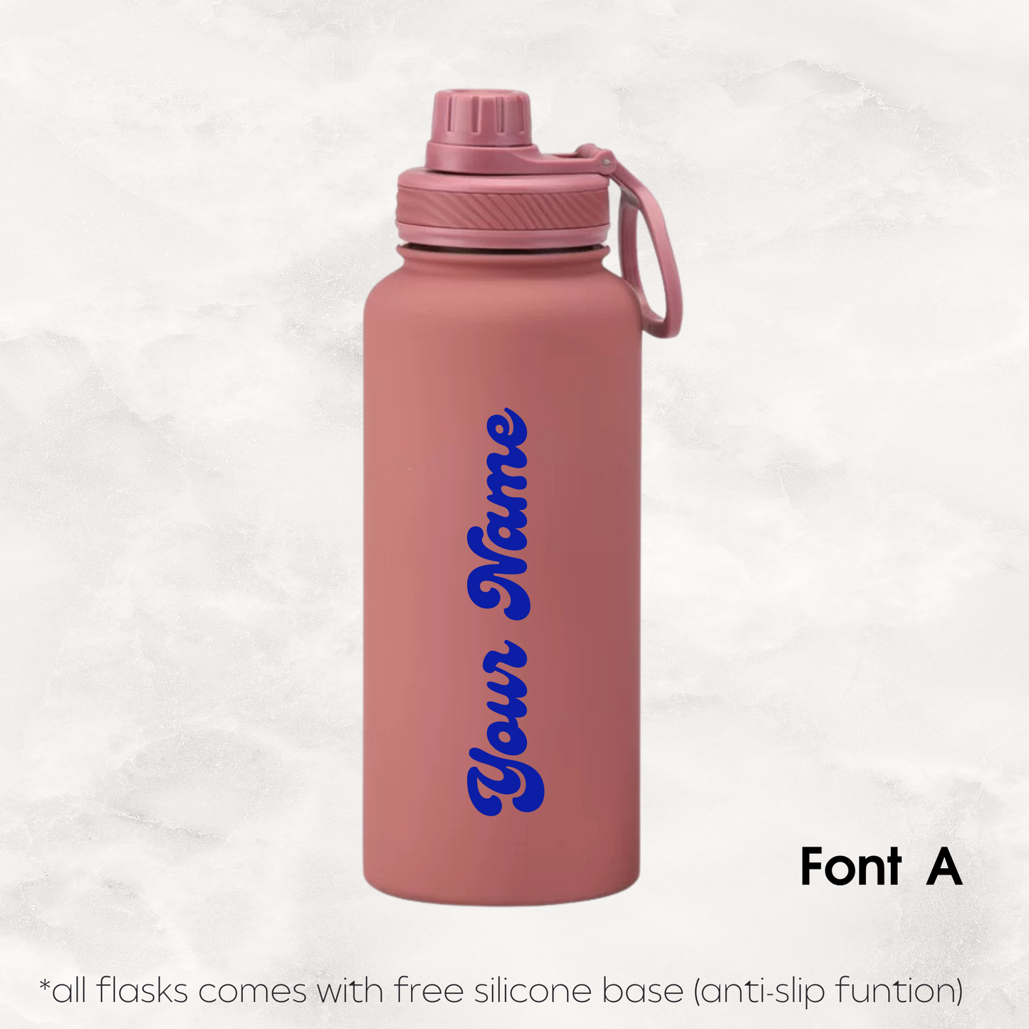 Screw Lid Thermos Flask 1000ml - Smoke Pink