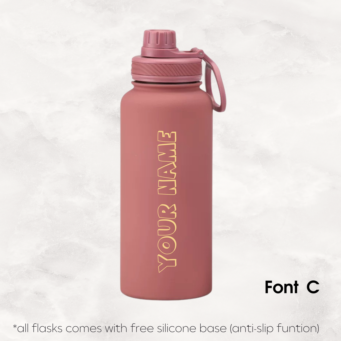 Screw Lid Thermos Flask 1000ml - Smoke Pink