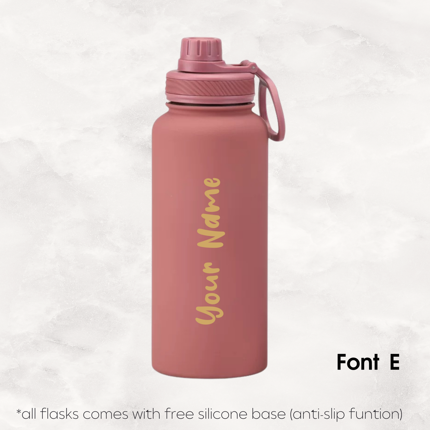 Screw Lid Thermos Flask 1000ml - Smoke Pink