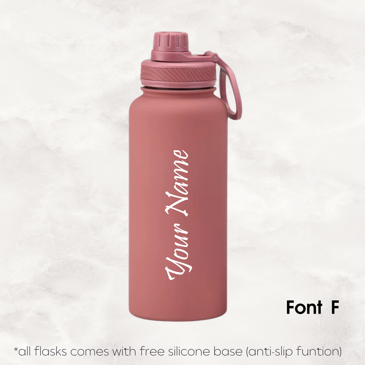 Screw Lid Thermos Flask 1000ml - Smoke Pink