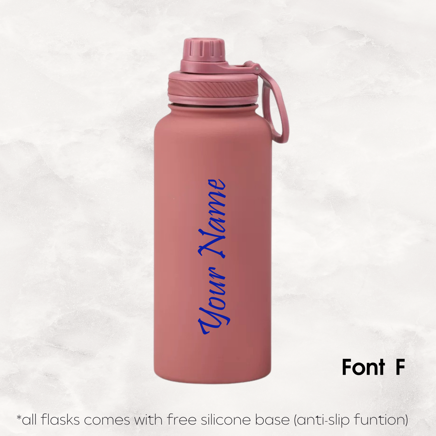 Screw Lid Thermos Flask 1000ml - Smoke Pink