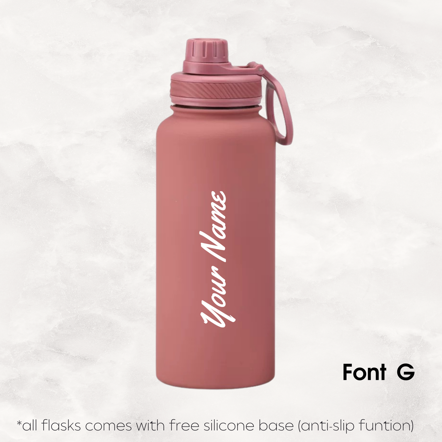 Screw Lid Thermos Flask 1000ml - Smoke Pink
