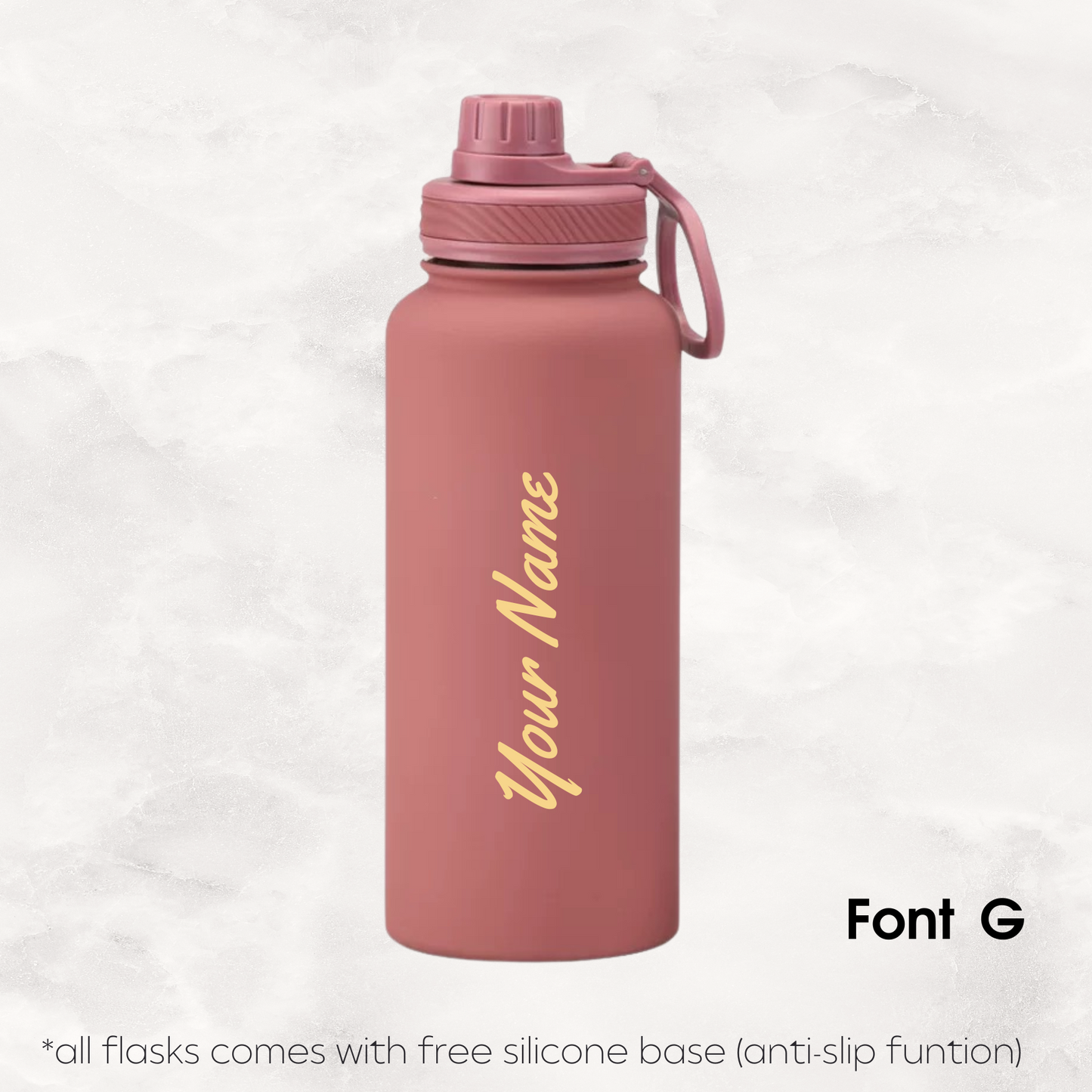 Screw Lid Thermos Flask 1000ml - Smoke Pink