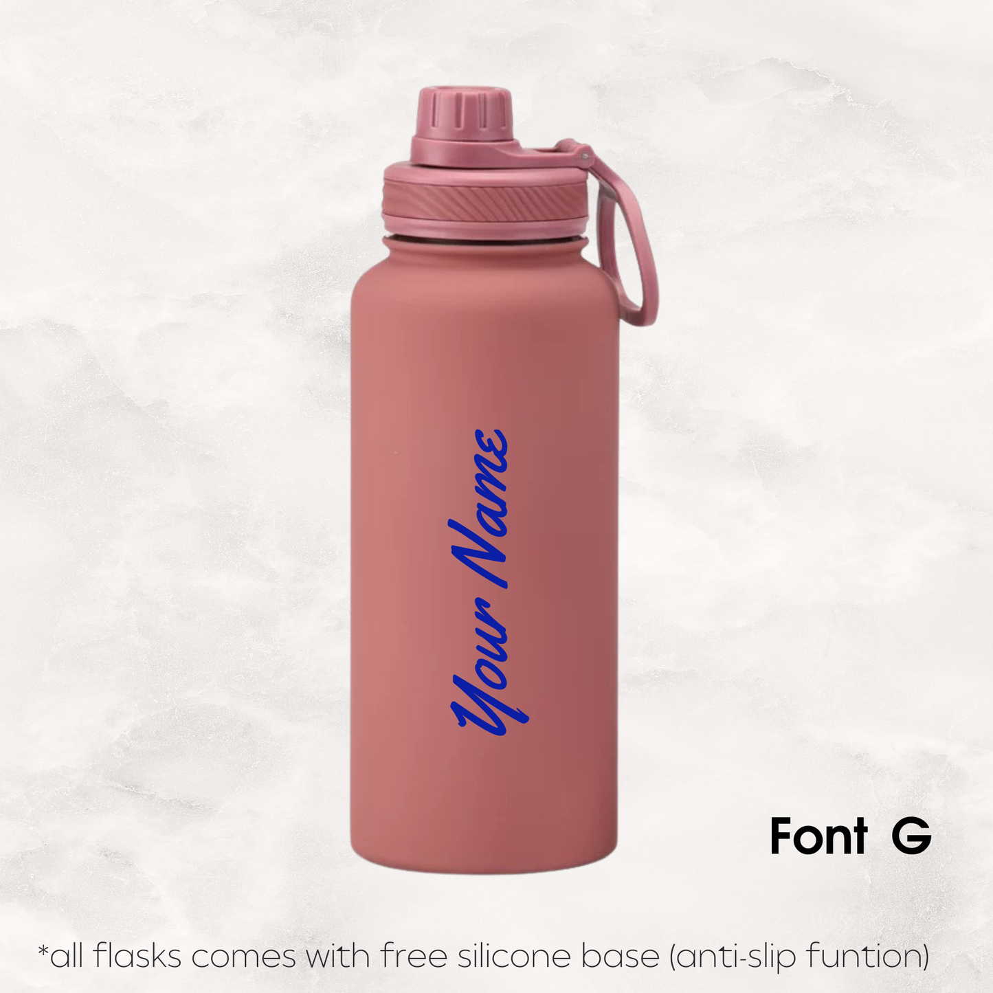 Screw Lid Thermos Flask 1000ml - Smoke Pink