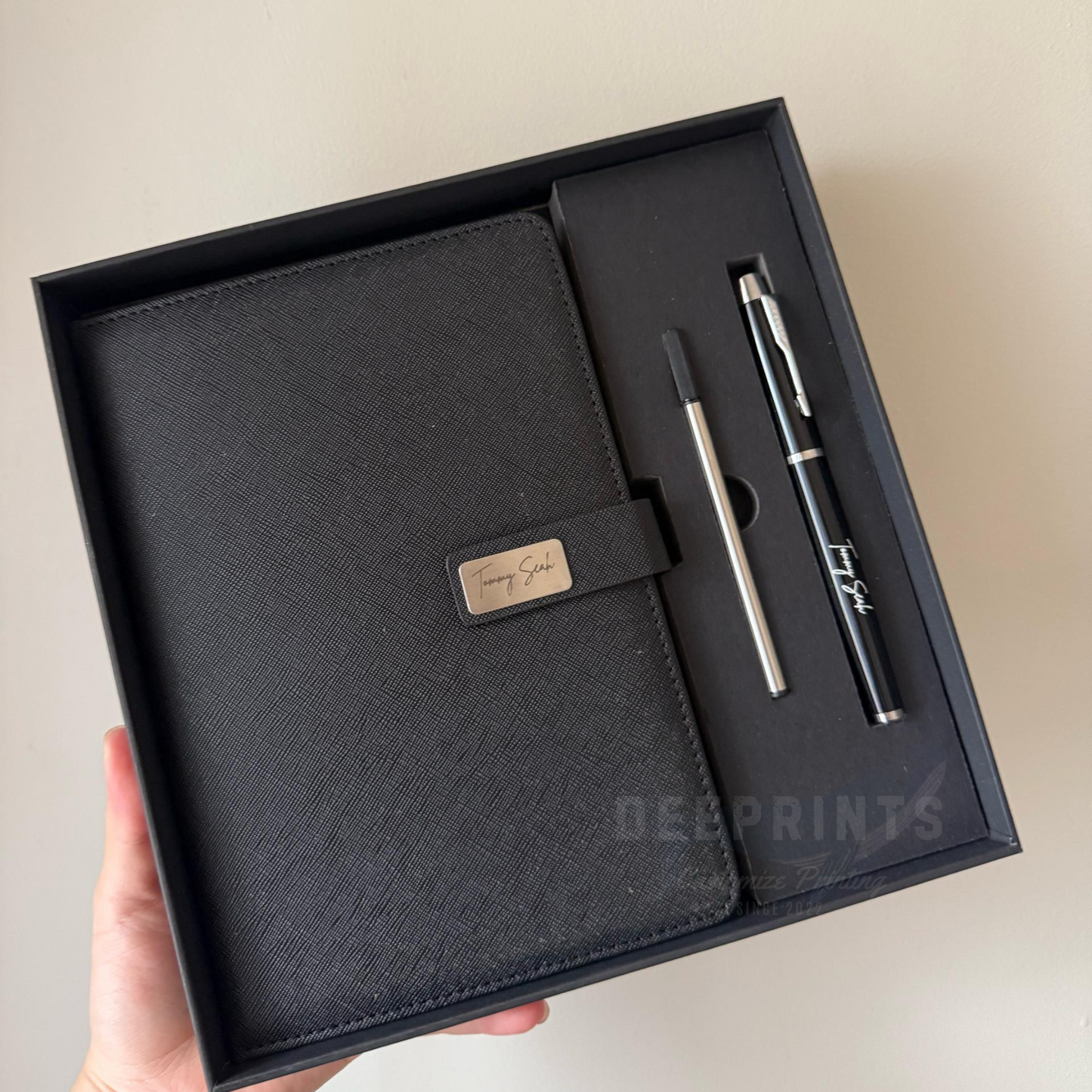 Notebook Premium Set - Gift Box Paper Bag - Black
