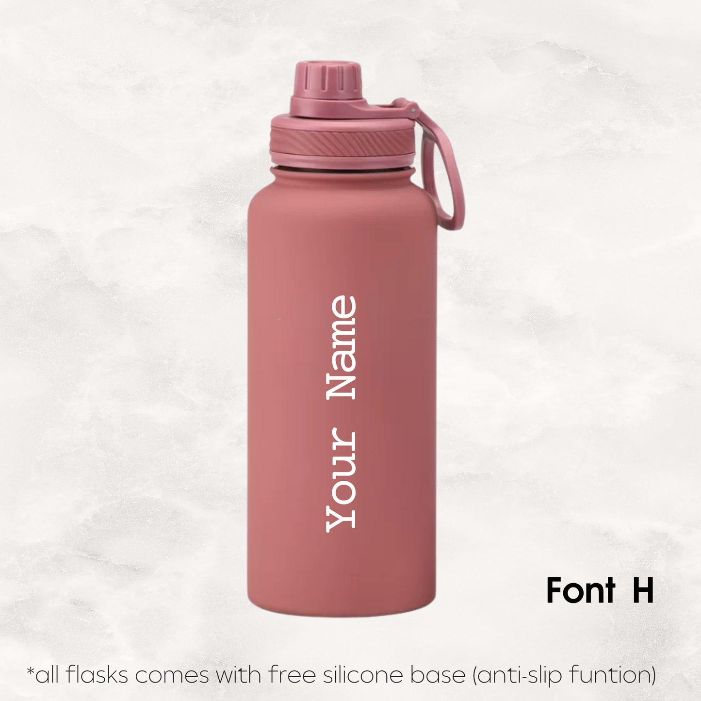 Screw Lid Thermos Flask 1000ml - Smoke Pink