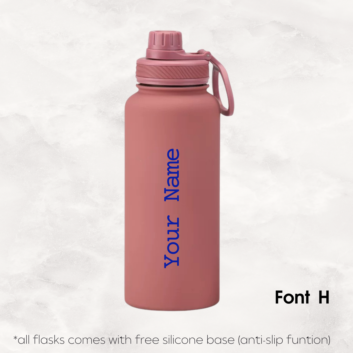 Screw Lid Thermos Flask 1000ml - Smoke Pink