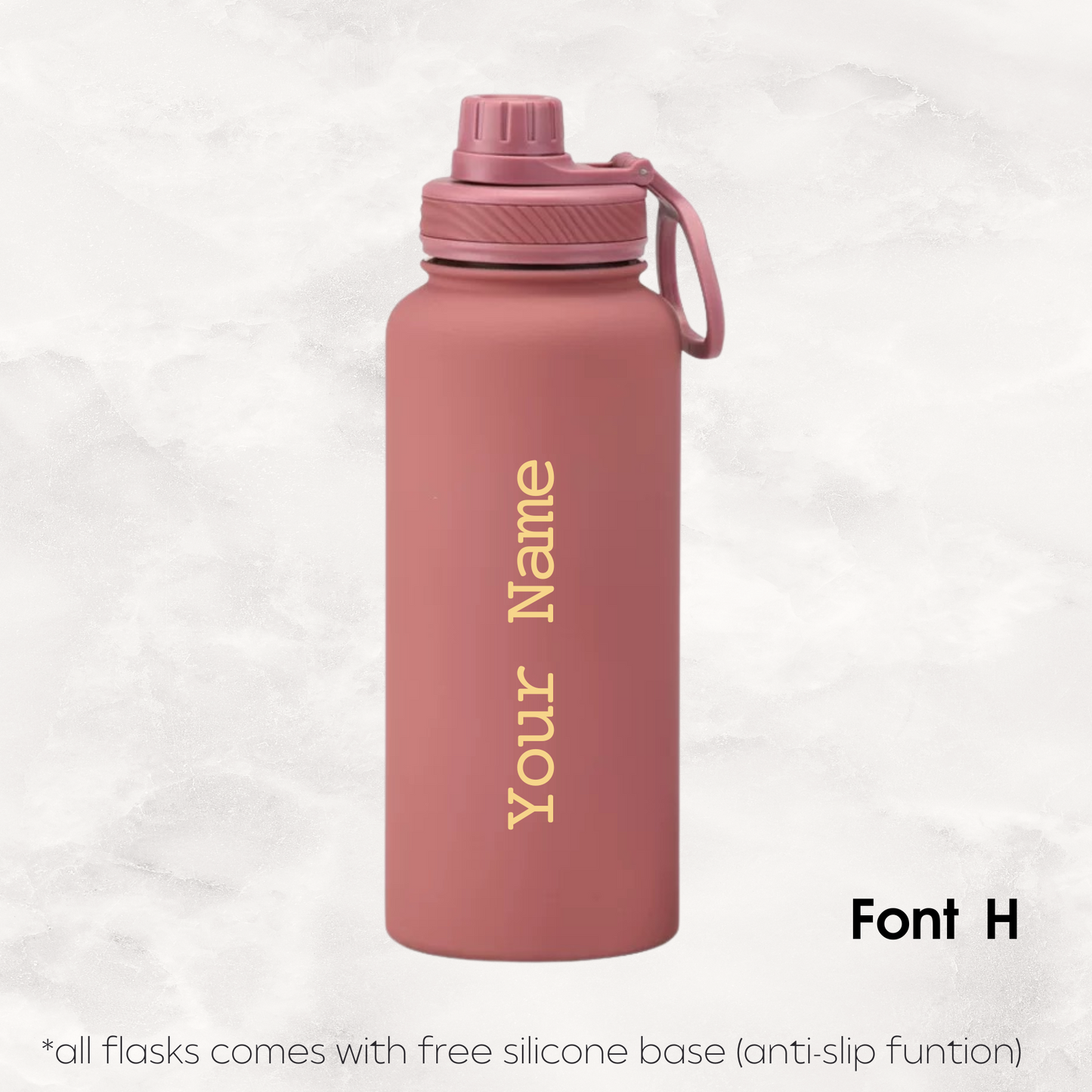 Screw Lid Thermos Flask 1000ml - Smoke Pink