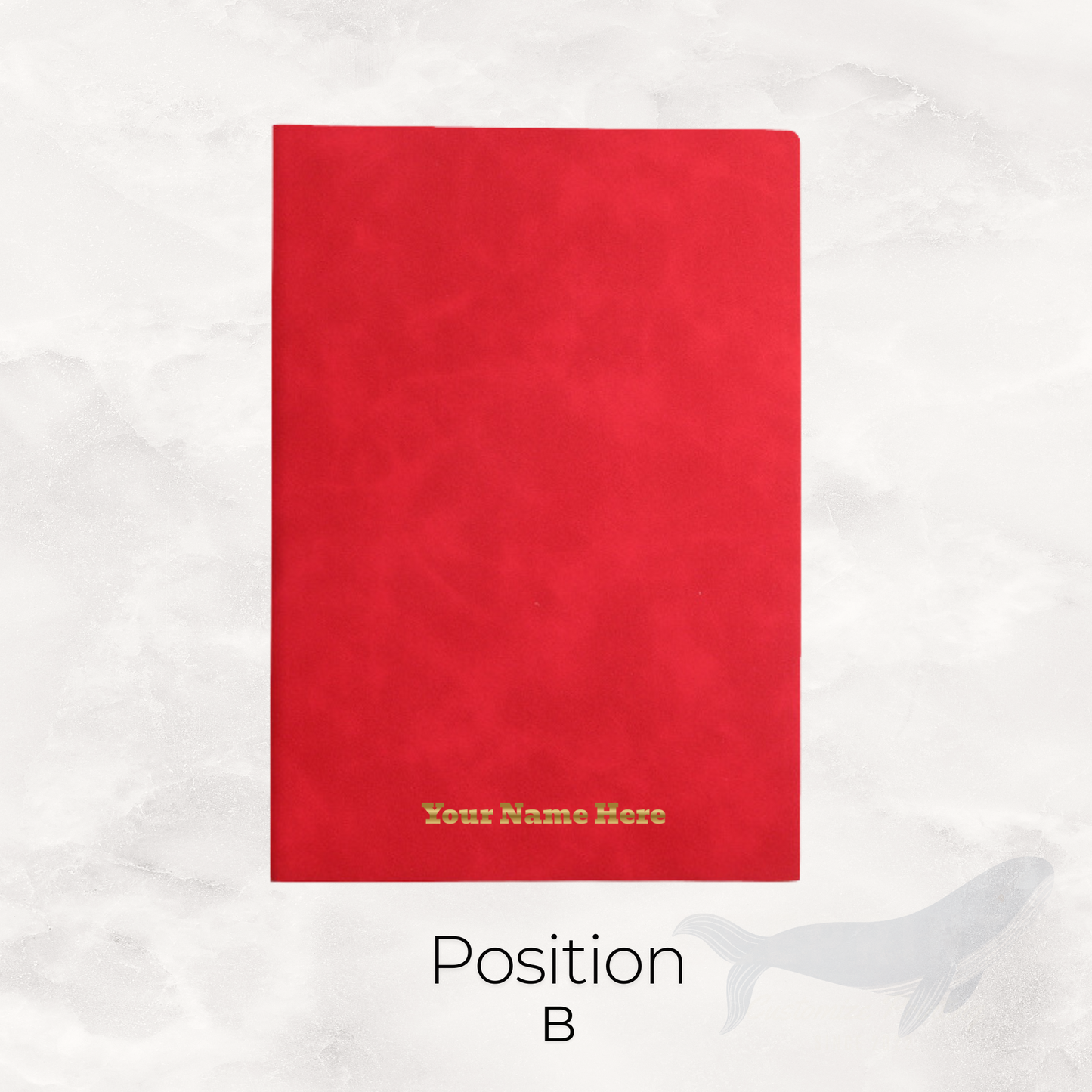 PU Notebook - Gold Foil Personalized Name - Red