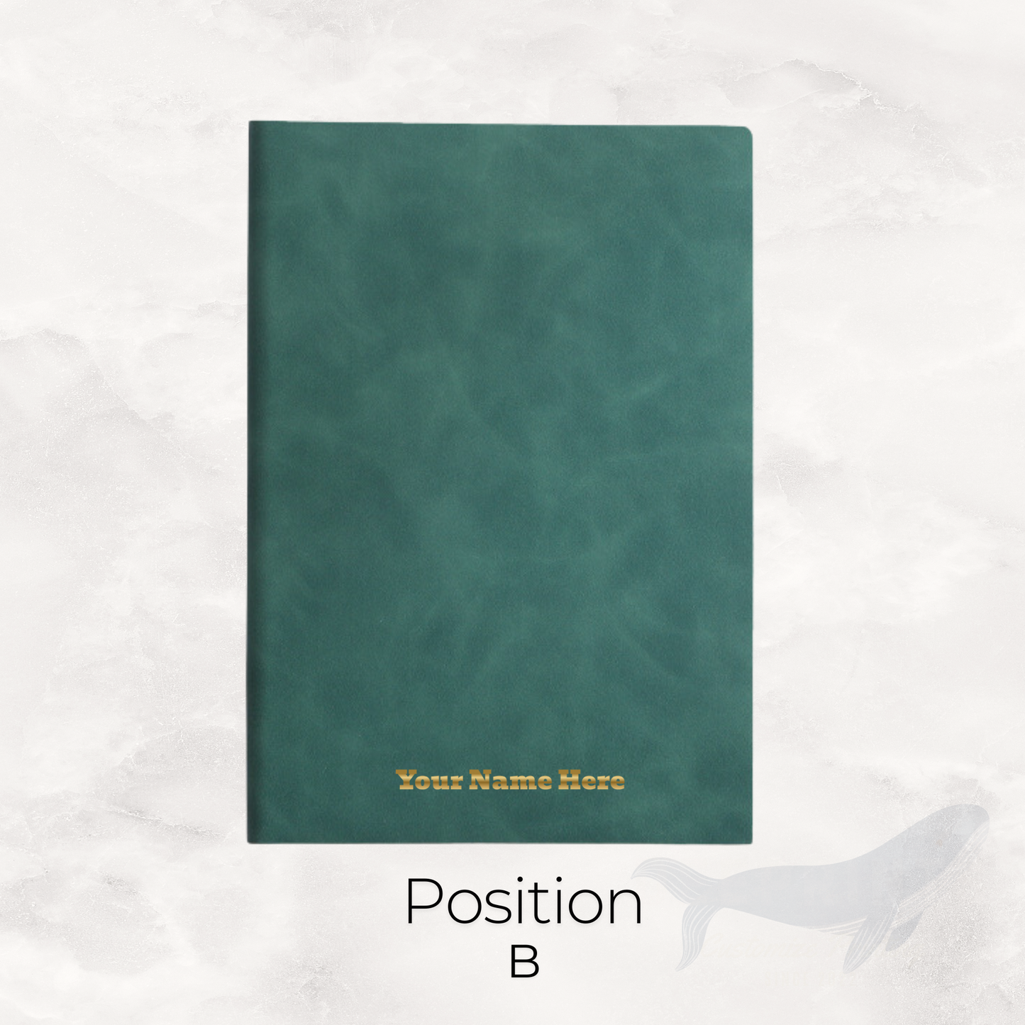 PU Notebook - Gold Foil Personalized Name - Green