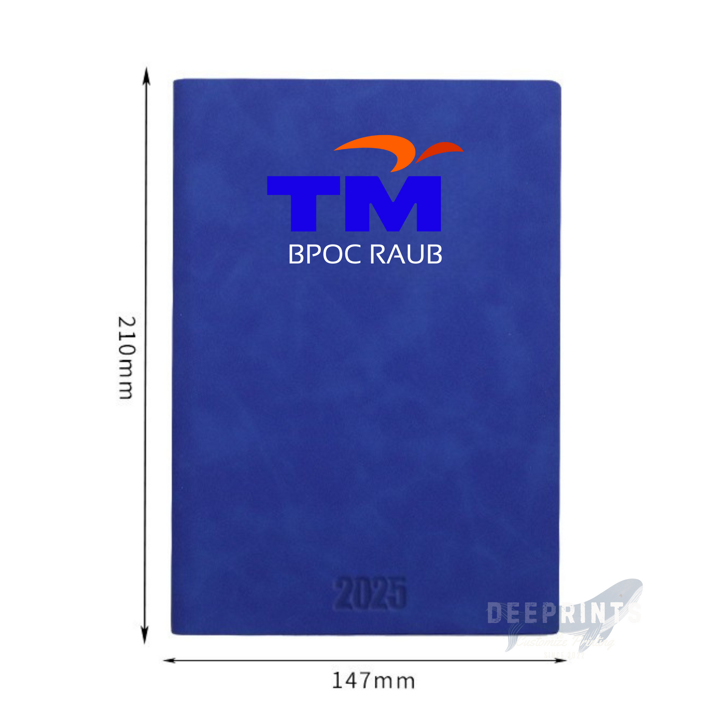 PU Notebook - Gold Foil Personalized Name - Blue