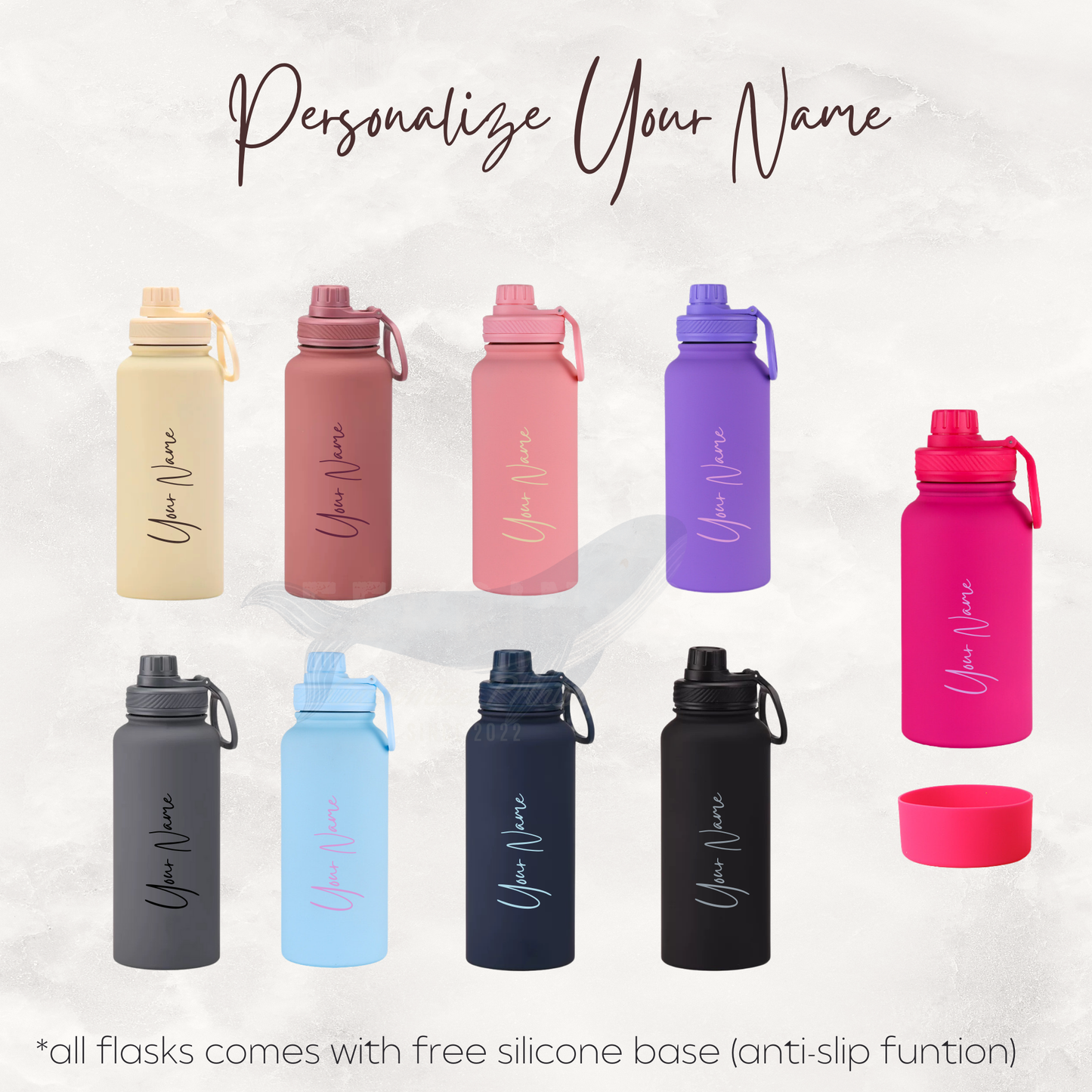 Screw Lid Thermos Flask 1000ml - Smoke Pink