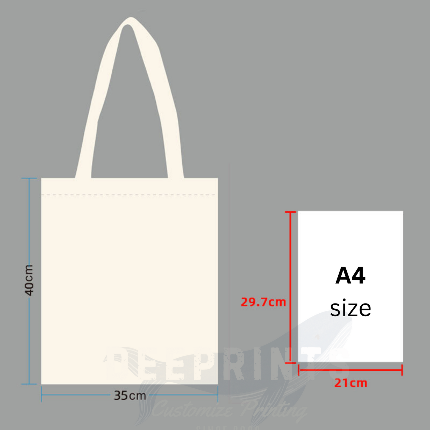 Tote Bag 40x35cm - 12oz Plain Natural Color
