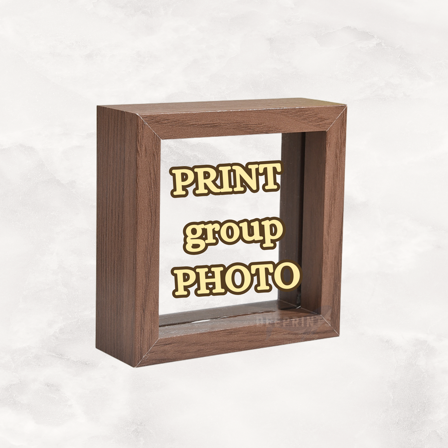 Wooden Square Transparent Frame - Plain (without custom)