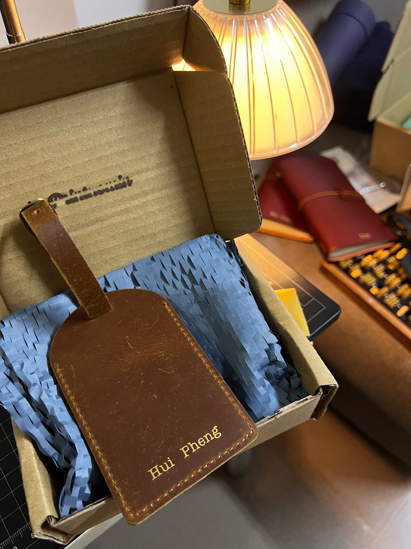 Leather Luggage Tag | Dark Brown