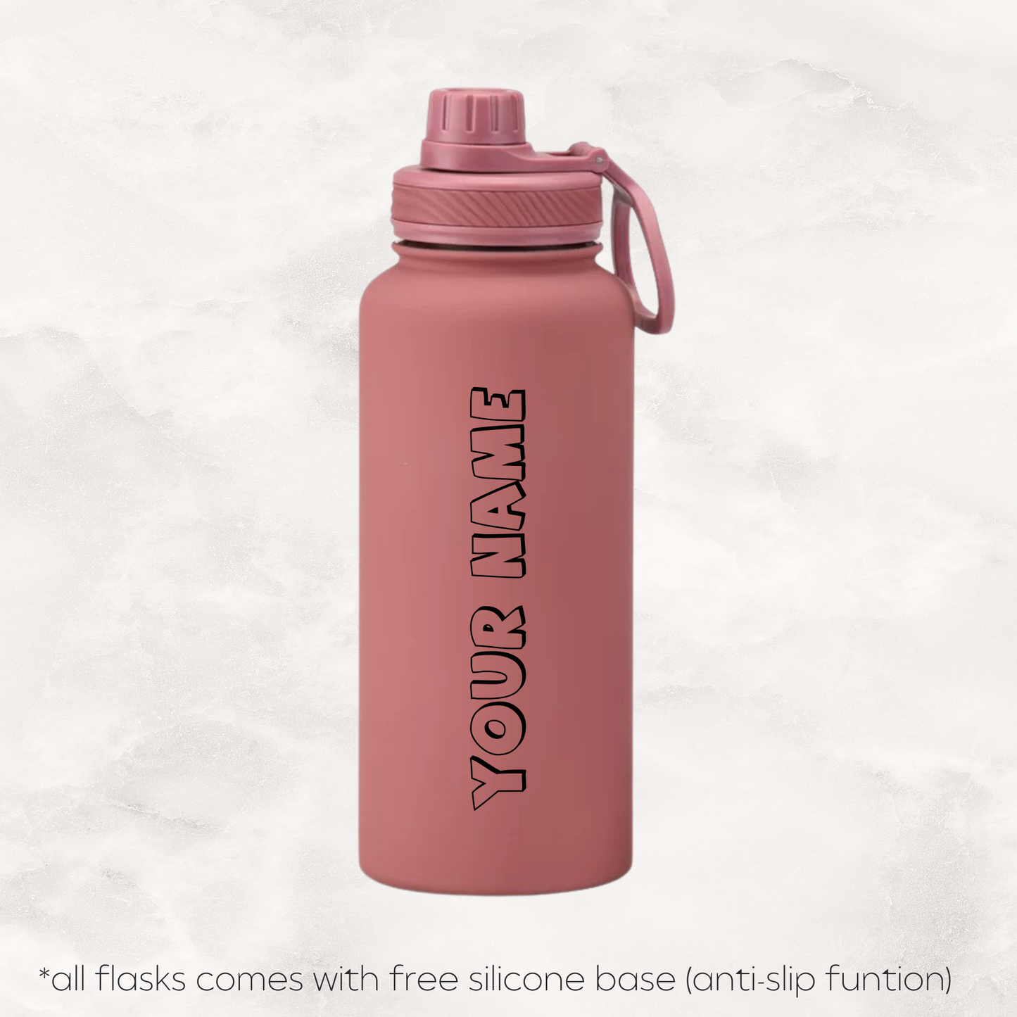 Screw Lid Thermos Flask 1000ml - Smoke Pink