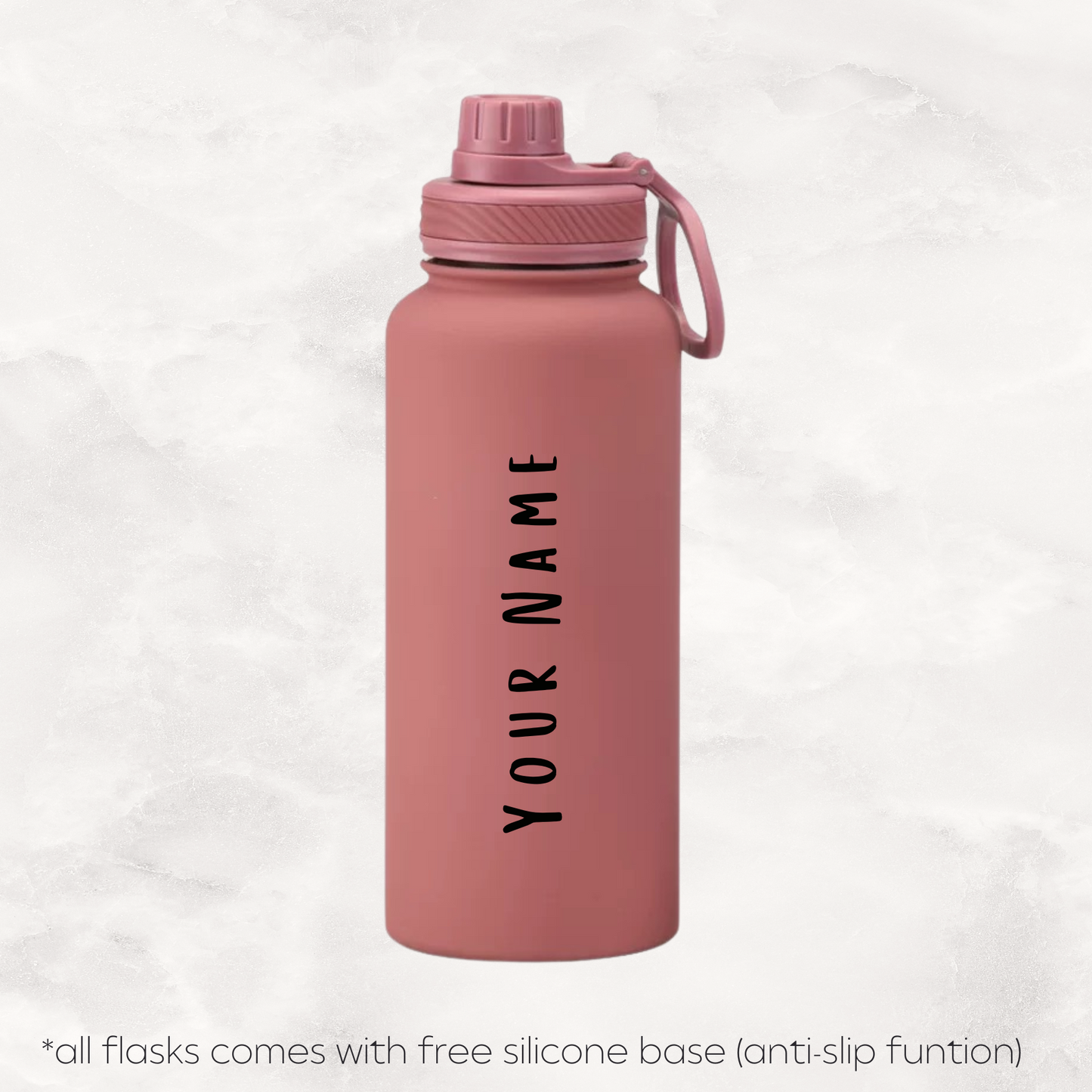 Screw Lid Thermos Flask 1000ml - Smoke Pink