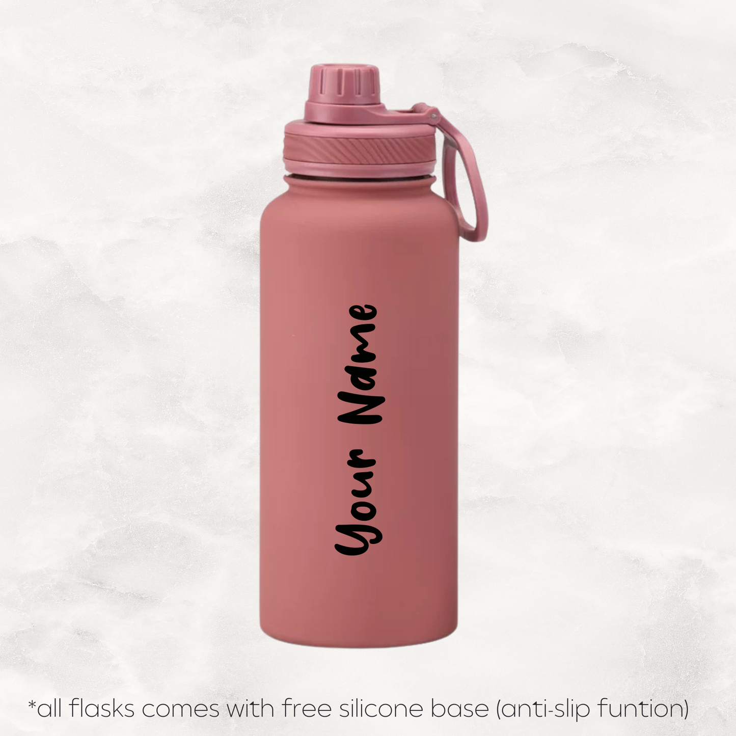 Screw Lid Thermos Flask 1000ml - Smoke Pink