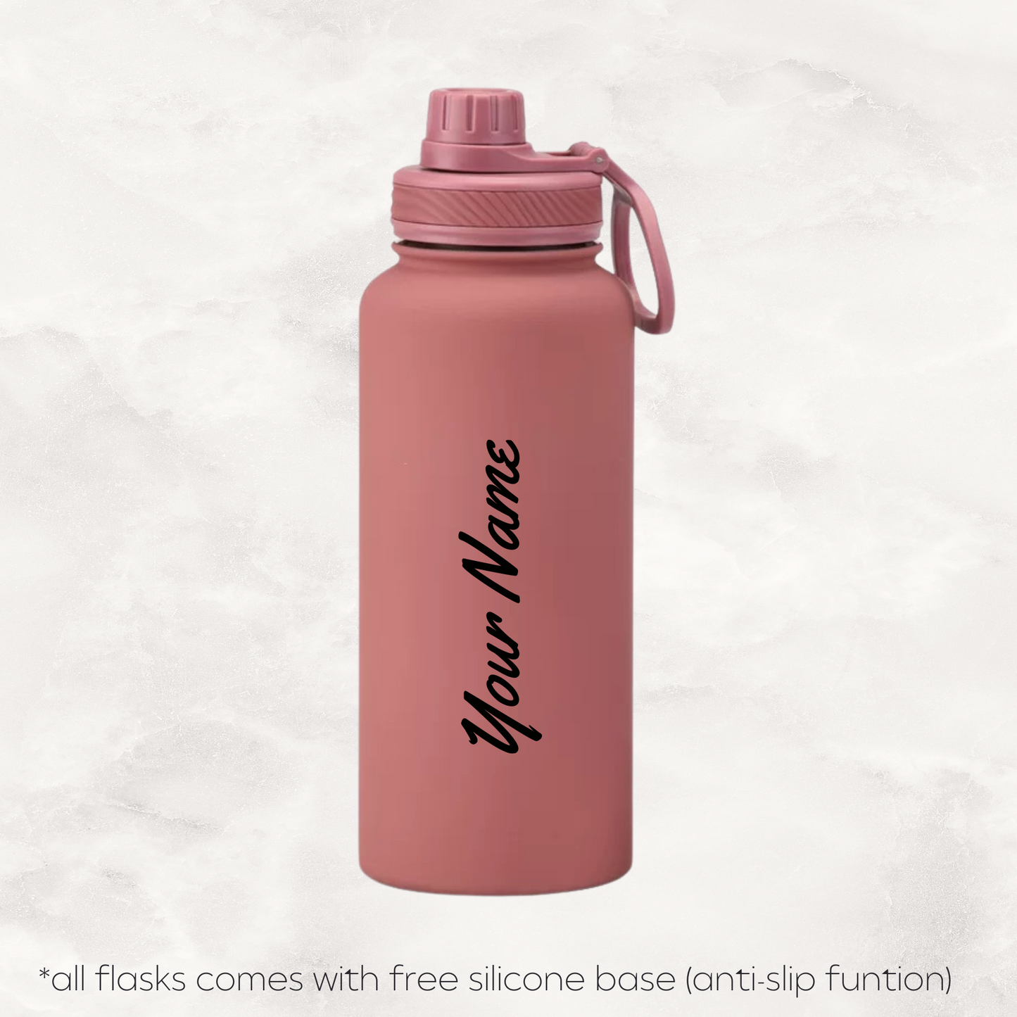 Screw Lid Thermos Flask 1000ml - Smoke Pink