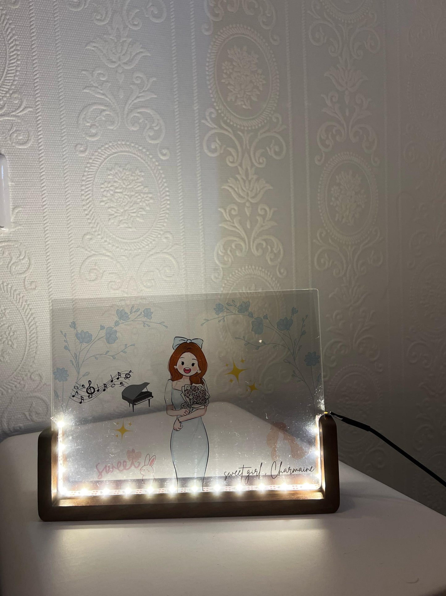 Transparent Film Frame Bedside Lamp - Sketch Your Portrait Artwork