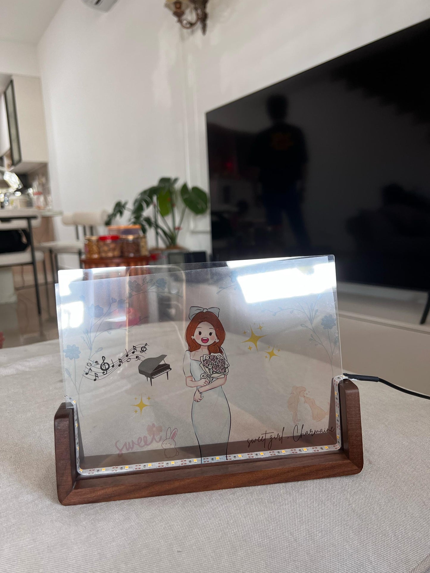 Transparent Film Frame Bedside Lamp - Sketch Your Portrait Artwork