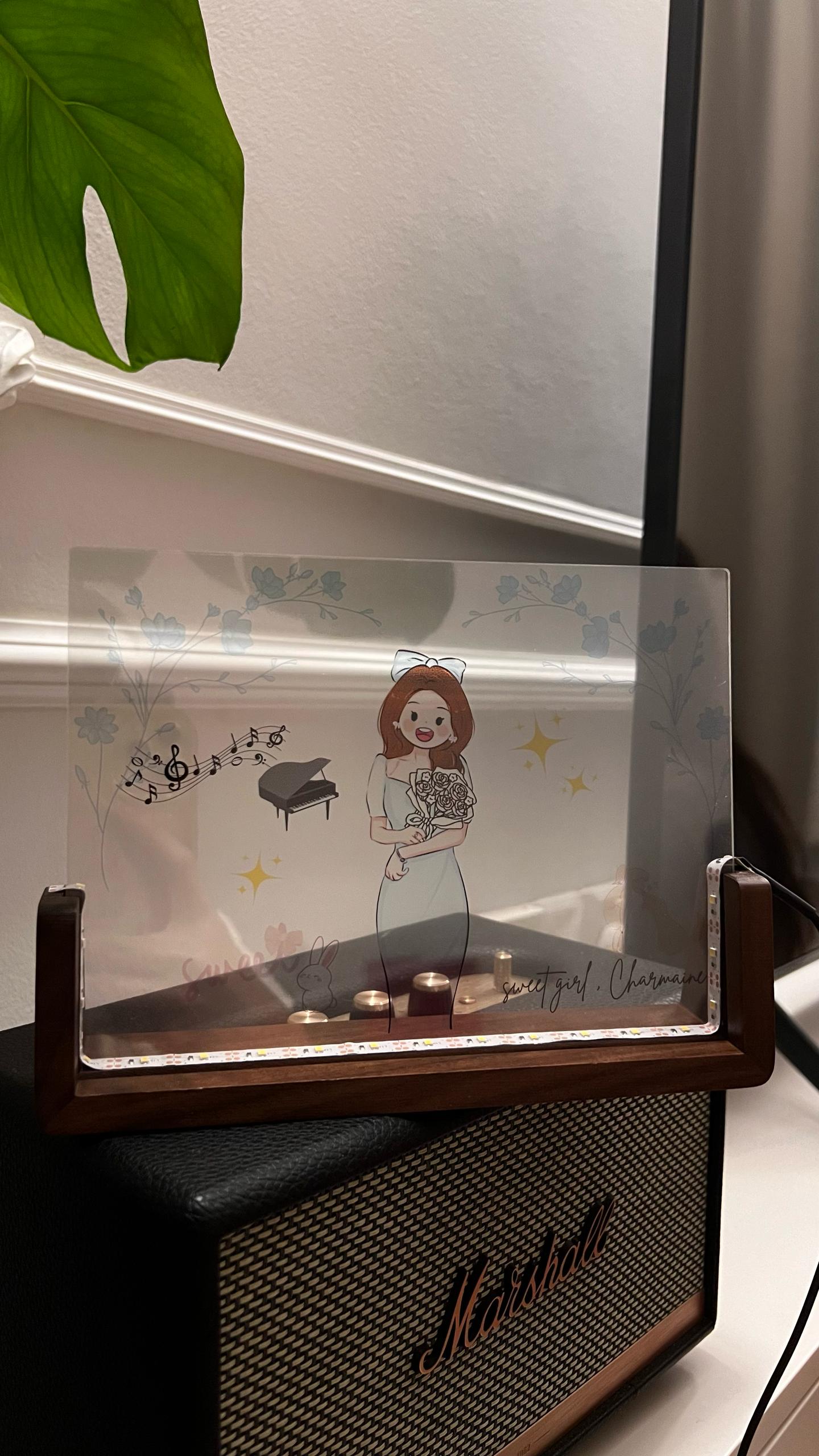 Transparent Film Frame Bedside Lamp - Sketch Your Portrait Artwork