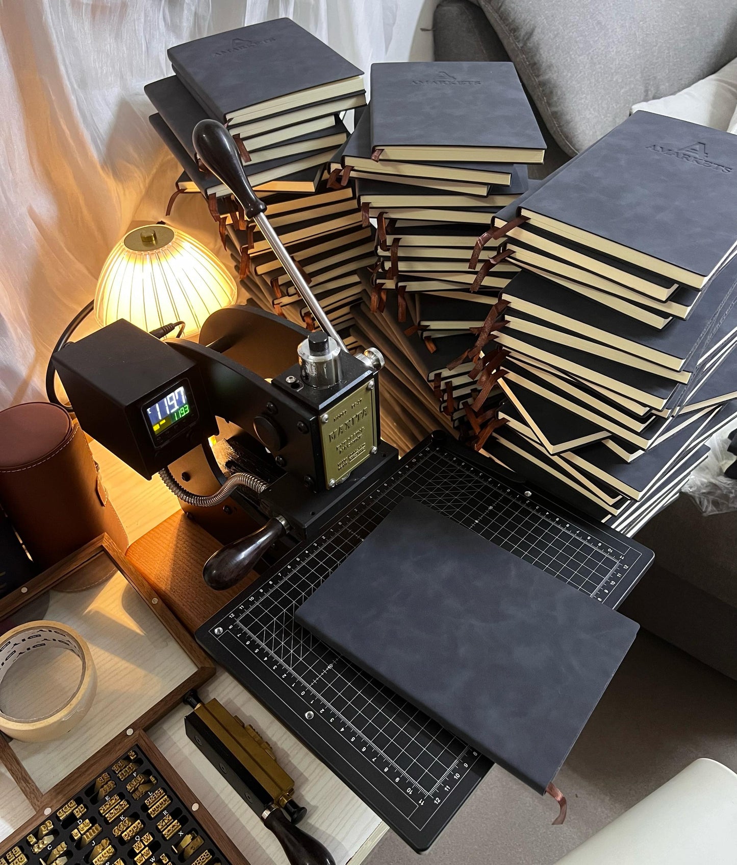 PU Notebook - Gold Foil Personalized Name - Black