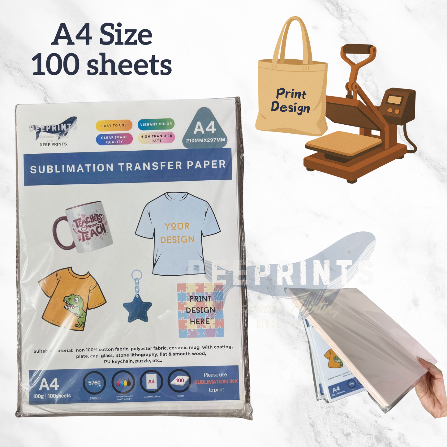 Premium Sublimation Paper - slow dry A4 size (100sheets)