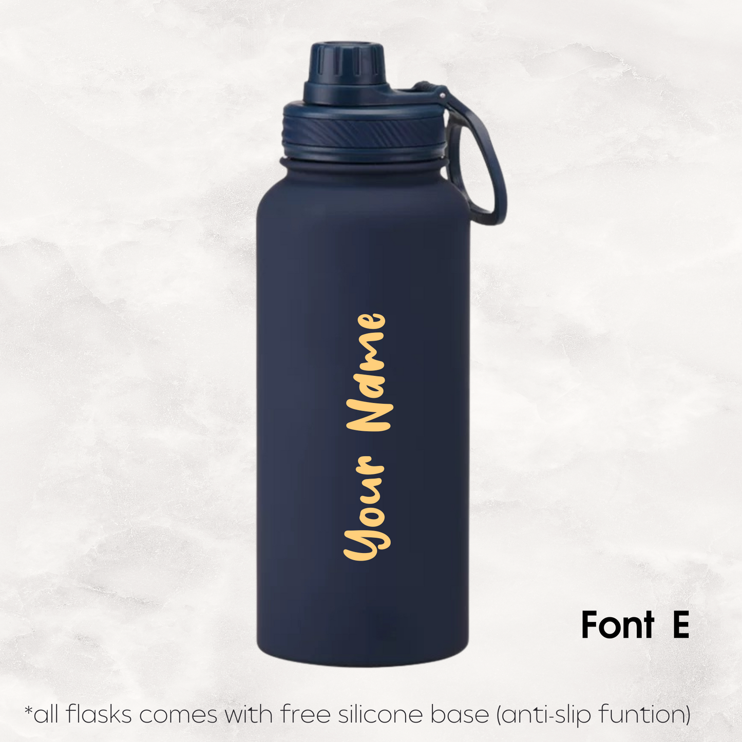 Screw Lid Thermos Flask 1000ml - Navy Blue