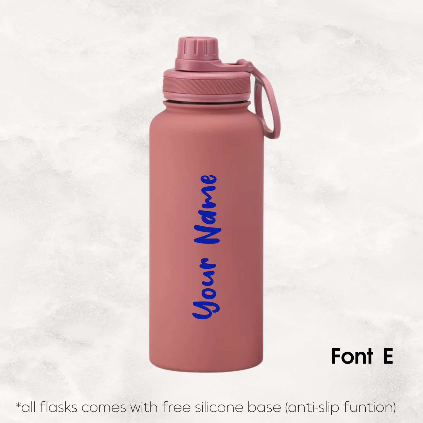 Screw Lid Thermos Flask 1000ml - Smoke Pink