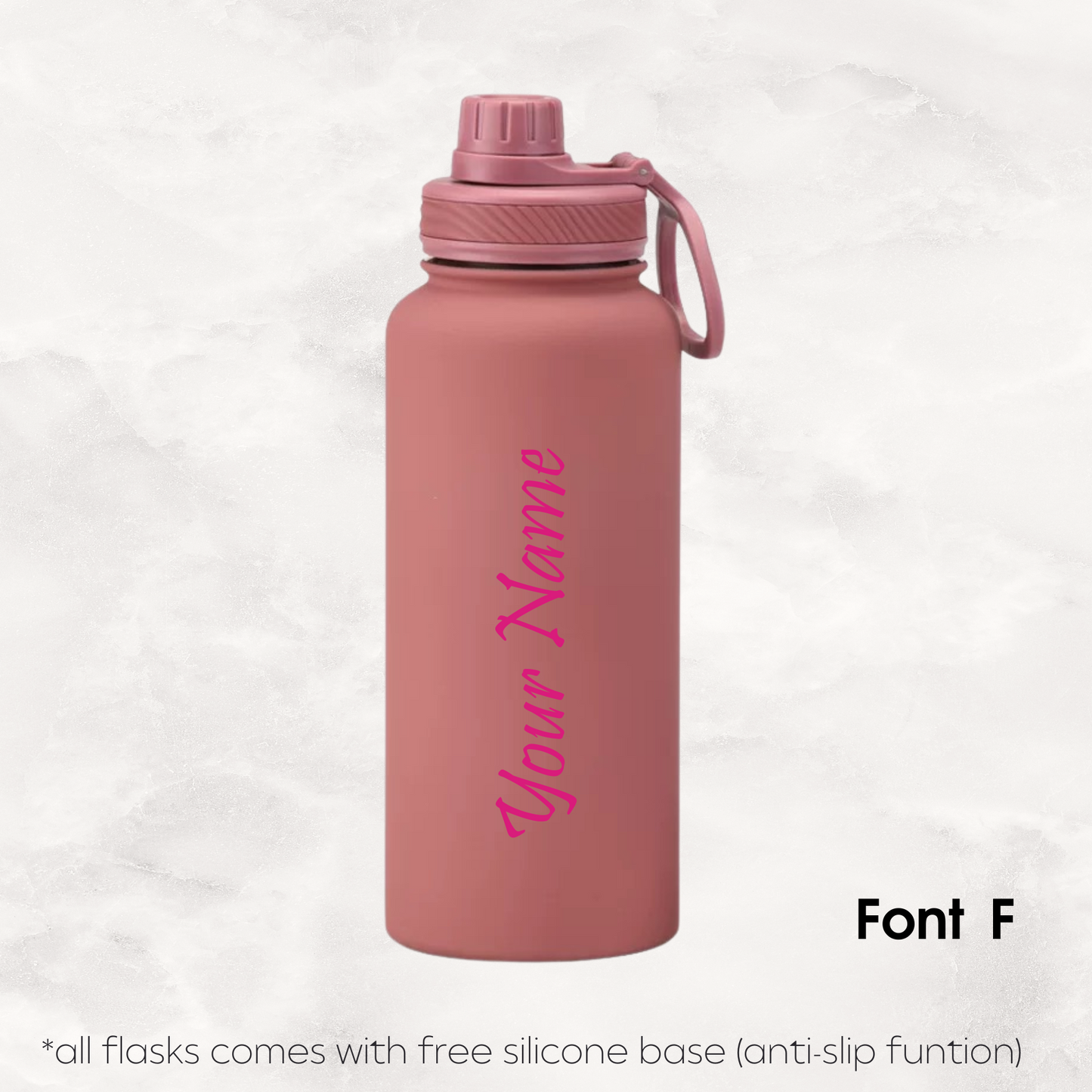 Screw Lid Thermos Flask 1000ml - Smoke Pink
