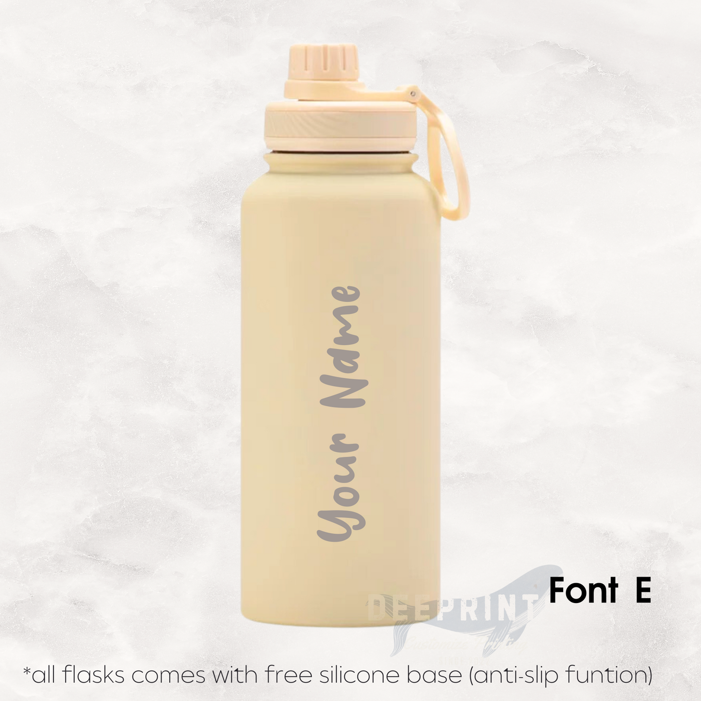 Screw Lid Thermos Flask 1000ml - Cream