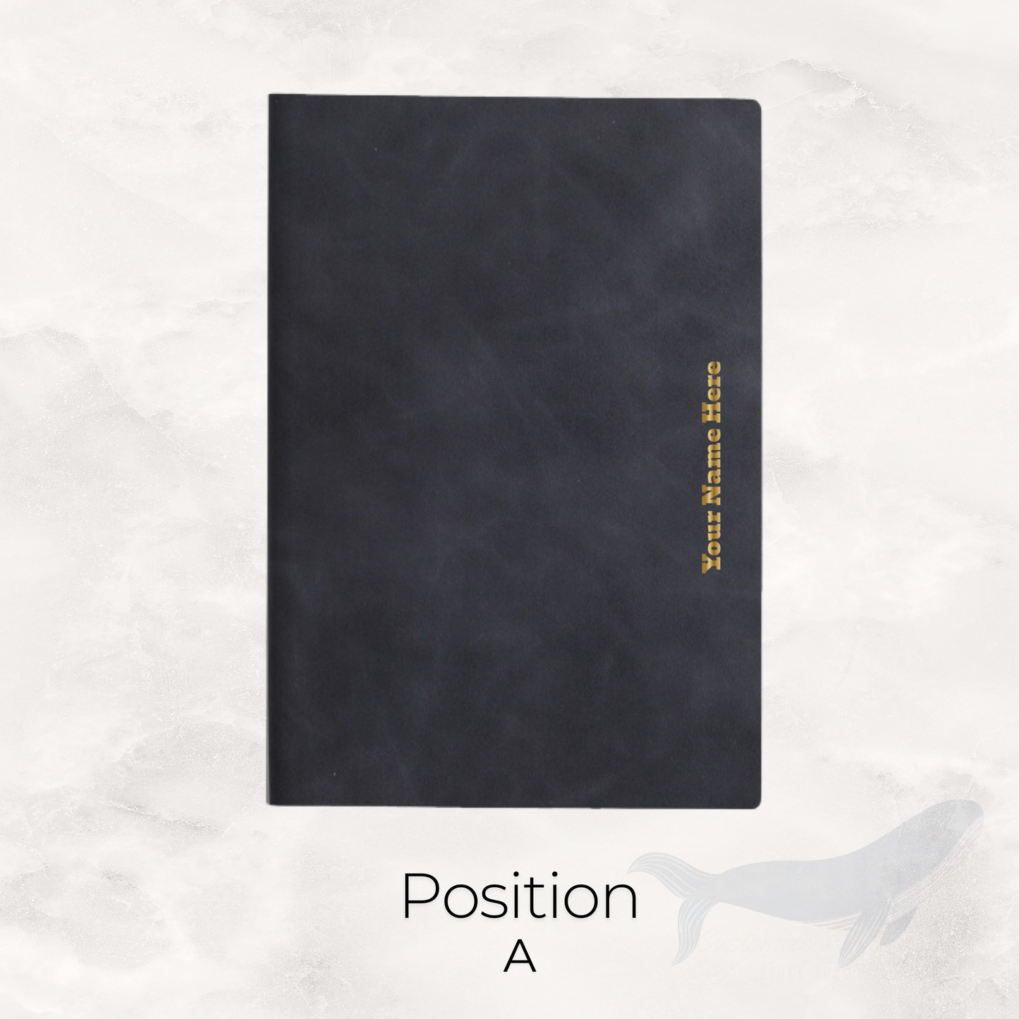 PU Notebook - Gold Foil Personalized Name - Black