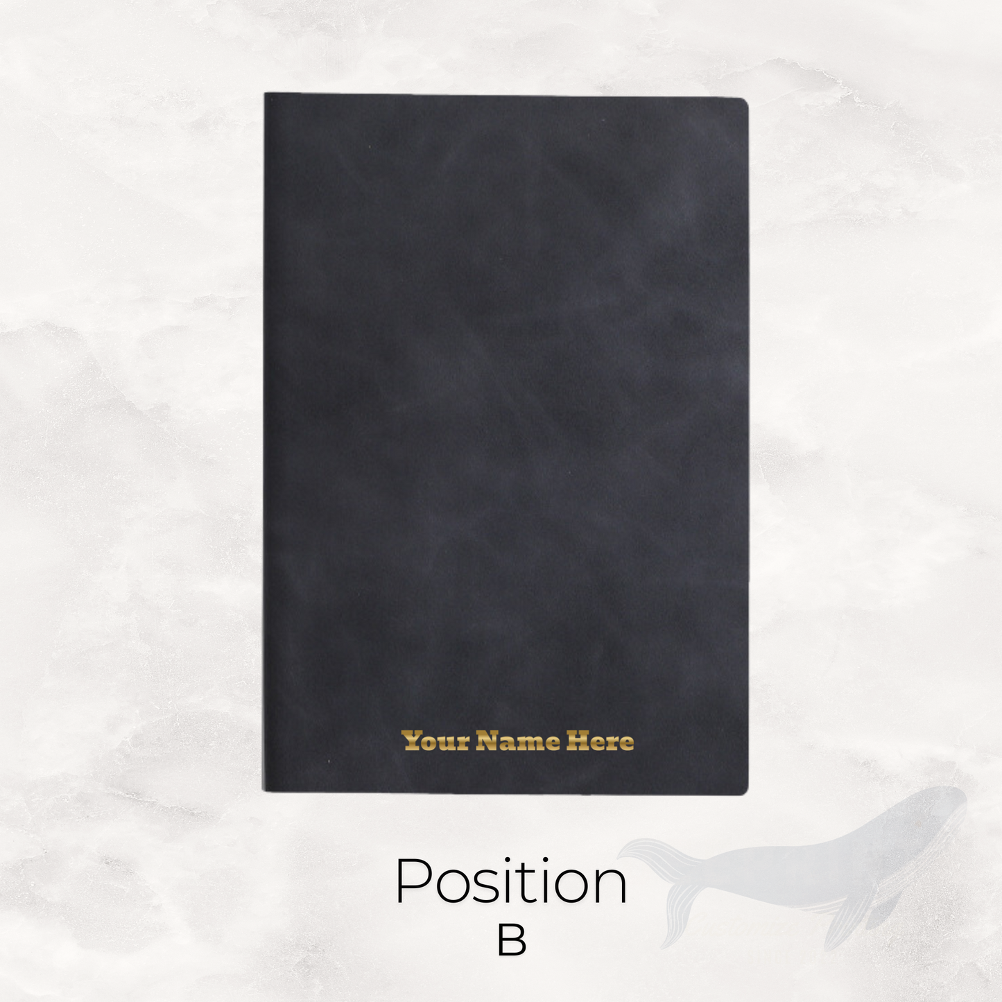 PU Notebook - Gold Foil Personalized Name - Black