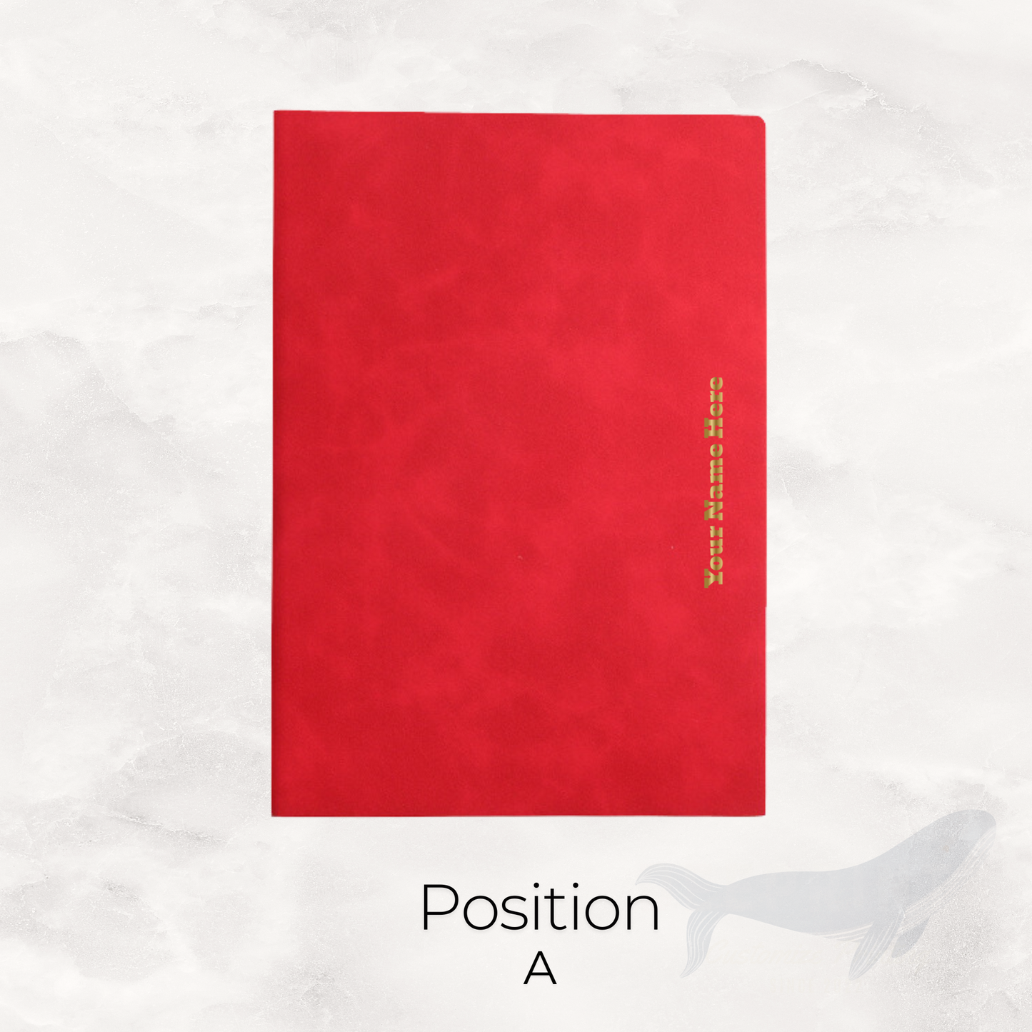 PU Notebook - Gold Foil Personalized Name - Red