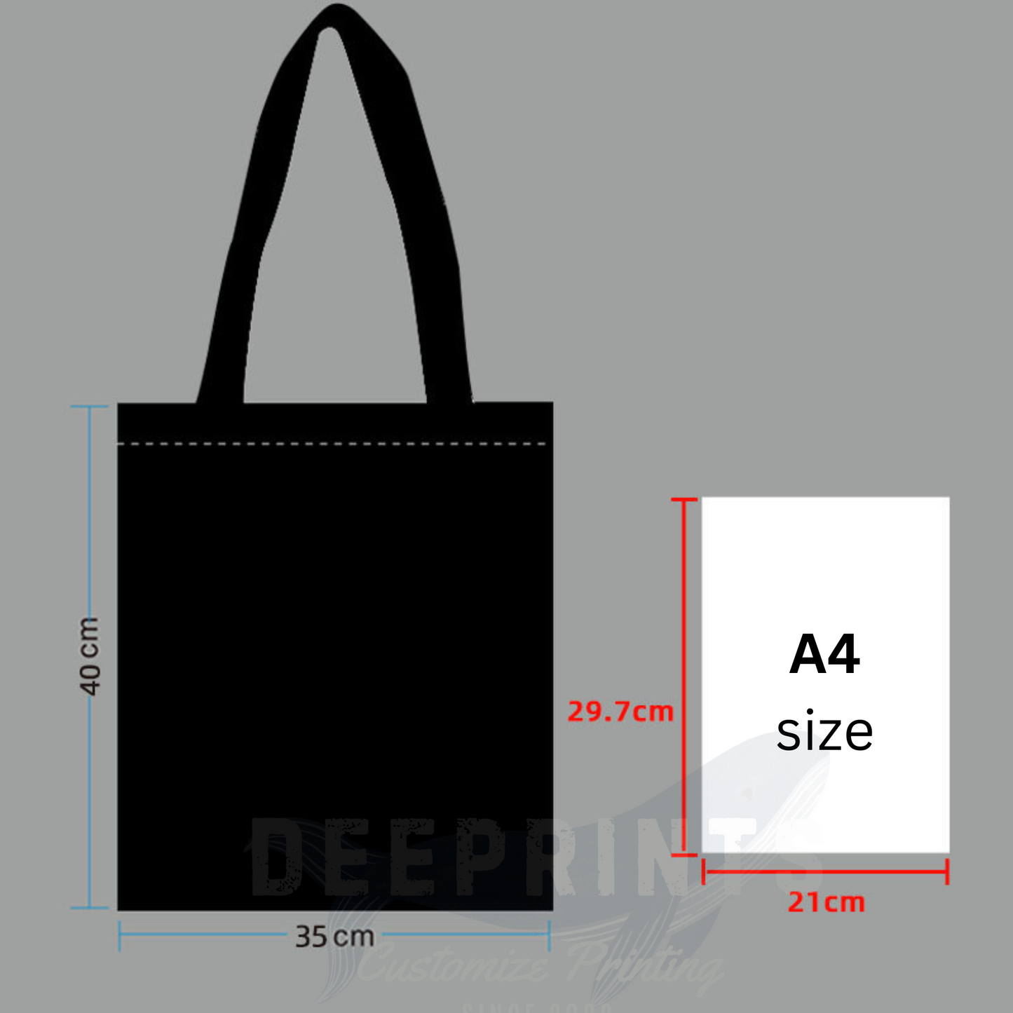 Tote Bag 40x35cm - 12oz Plain Black Color