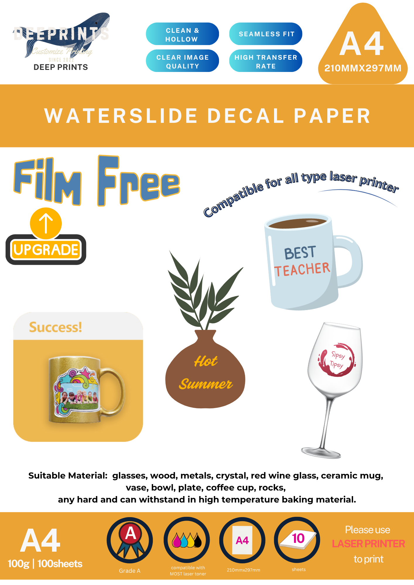 Waterslide Decal Paper 10pcs