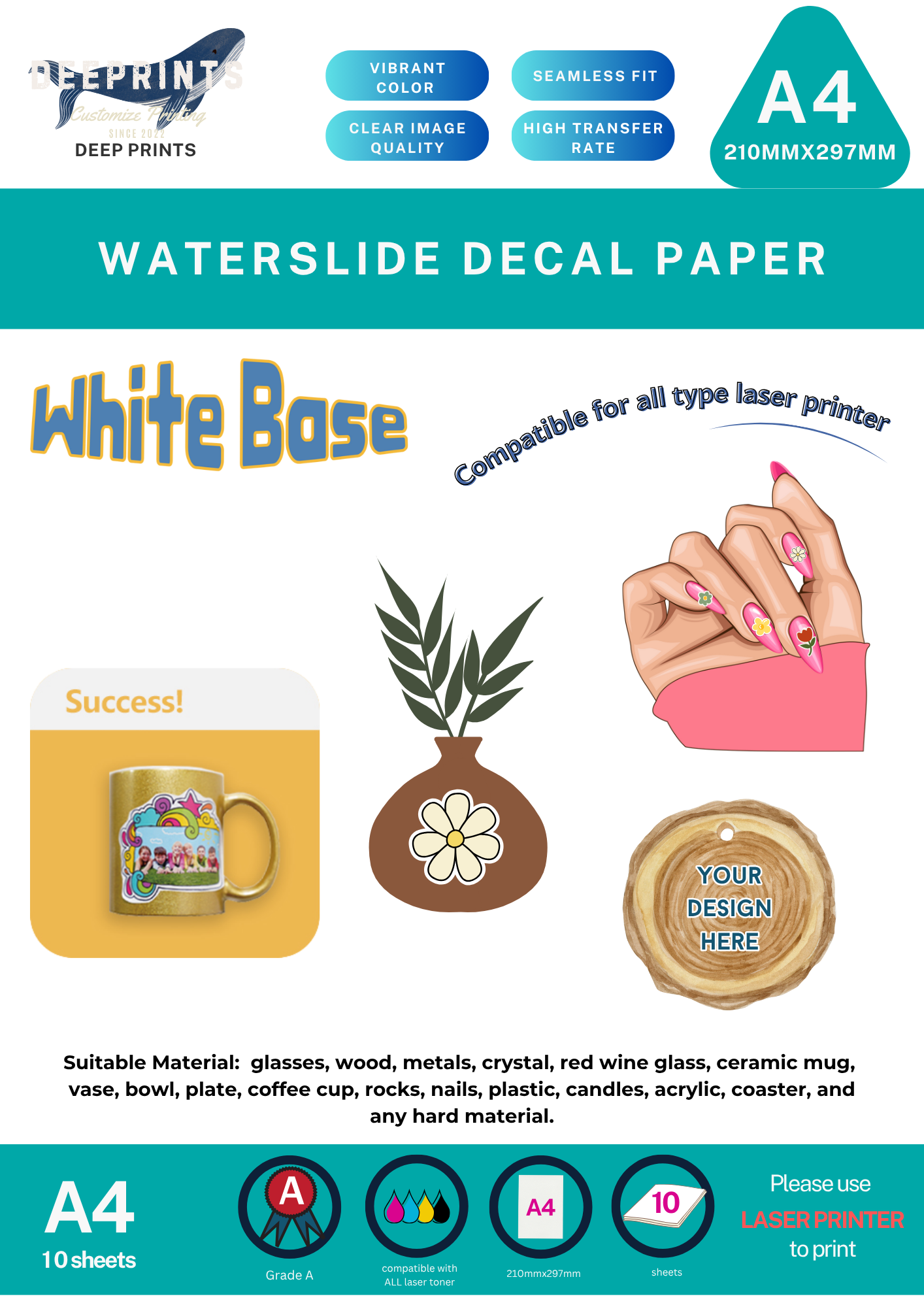 Waterslide Decal Paper 10pcs