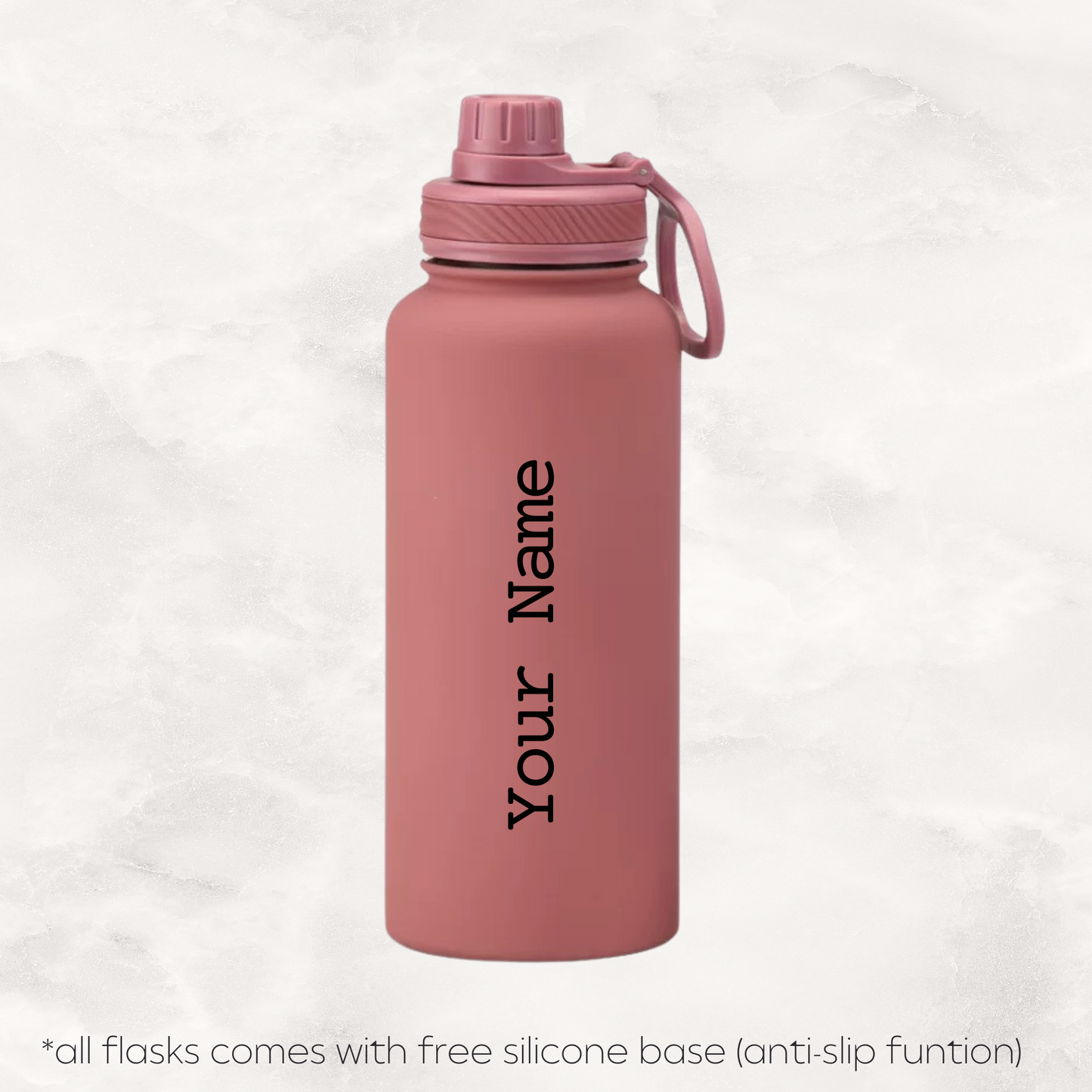 Screw Lid Thermos Flask 1000ml - Smoke Pink